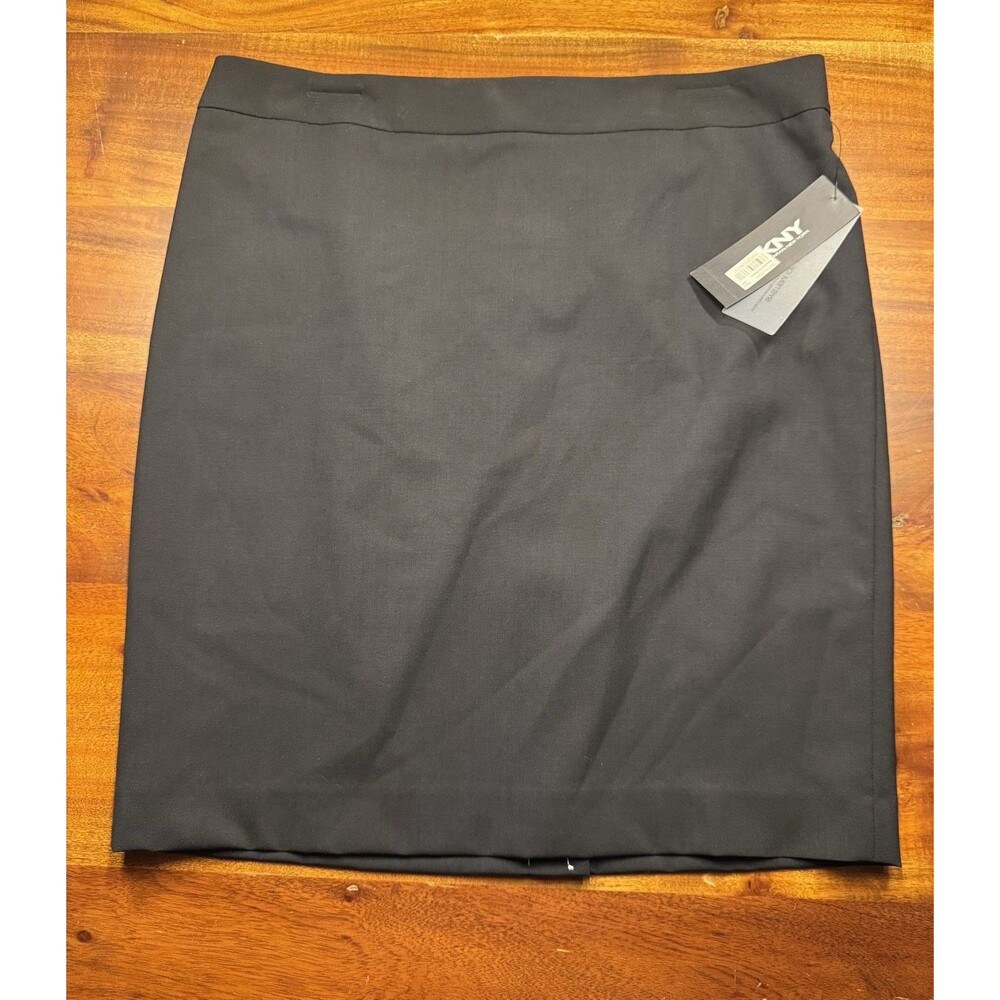 DKNY Women’s Black Wool Blend Stretch Pencil Skirt 12 Career Professional - NWT